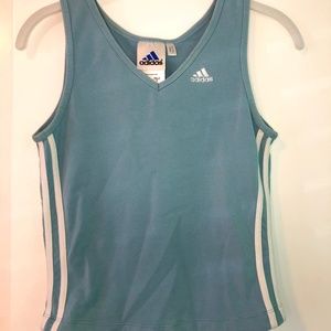 Vintage teal green cropped adidas tank top